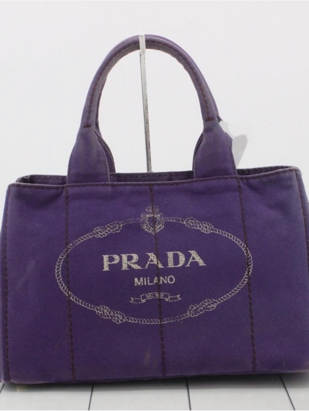 Prada Purple Canapa Canvas Milano Tote